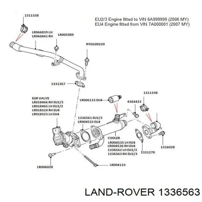 1336563 Land Rover Радиатор системы EGR