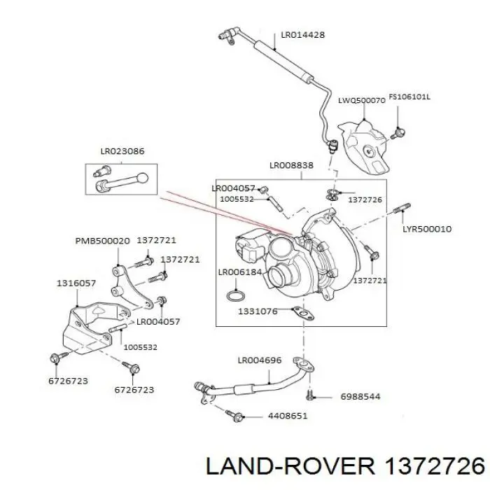 1372726 Land Rover arruela de mola