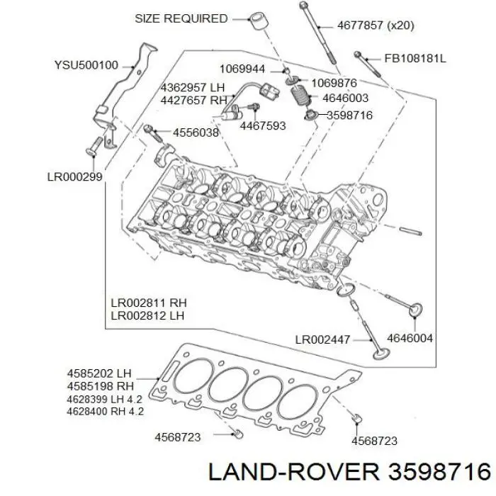 3598716 Land Rover сальник клапана (маслосъемный, впуск/выпуск)