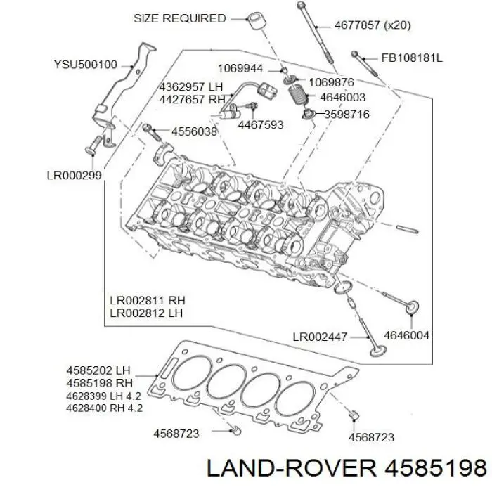 Прокладка ГБЦ Land Rover 4585198 цена, от 49.90 USD