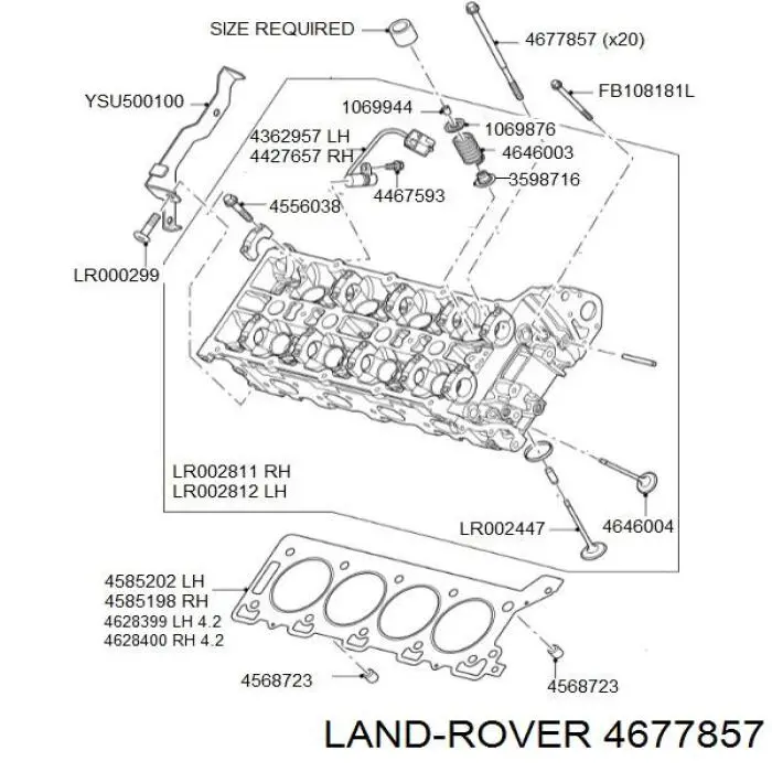 4677857 Land Rover parafuso de cabeça de motor (cbc)
