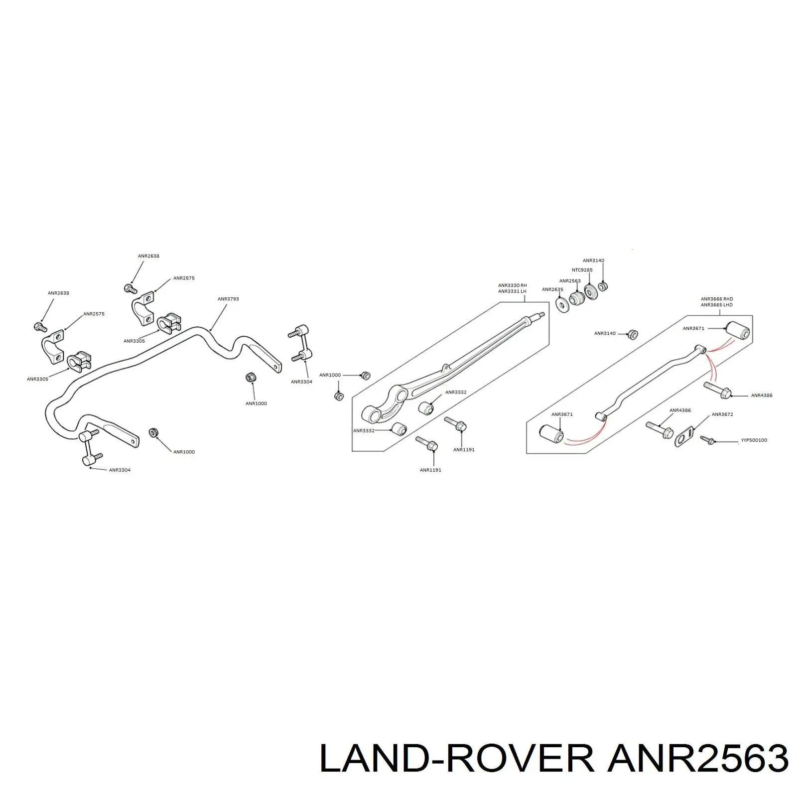 Сайлентблок радиального рычага (передней подвески) ANR2563 Land Rover