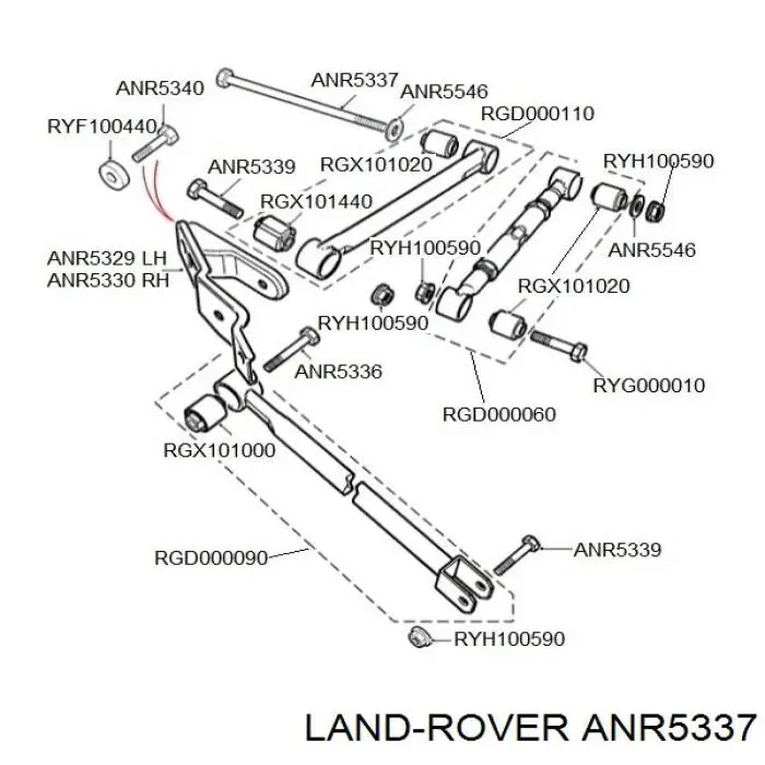 Купить ANR5337 Land Rover Болт крепления заднего нижнего рычага, внутренний
