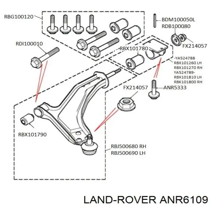 Сайлентблок переднего нижнего рычага ANR6109 Land Rover