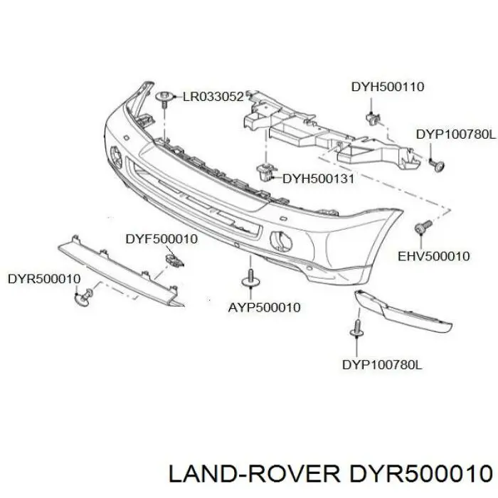 DYR500010 Britpart пистон (клип крепления бампера переднего)