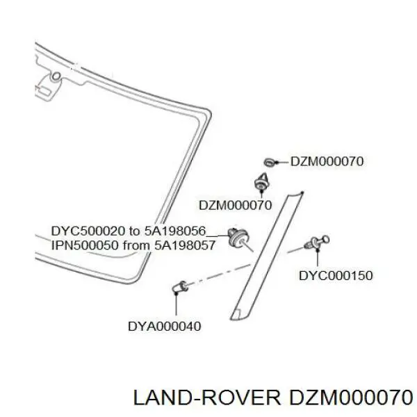Пистон крепления подкрылка переднего крыла Land Rover DZM000070 цена, от 1.78 USD