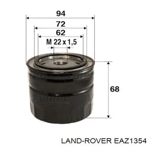 Масляный фильтр EAZ1354 Land Rover