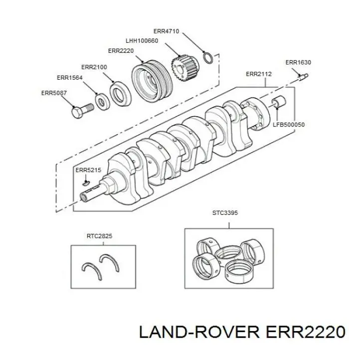 Шкив коленвала (демпфер) Land Rover ERR2220 цена, от 90.40 USD
