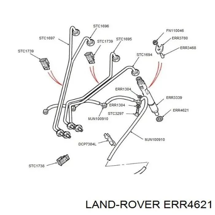 Кольцо (шайба) форсунки инжектора посадочное ERR4621 Land Rover