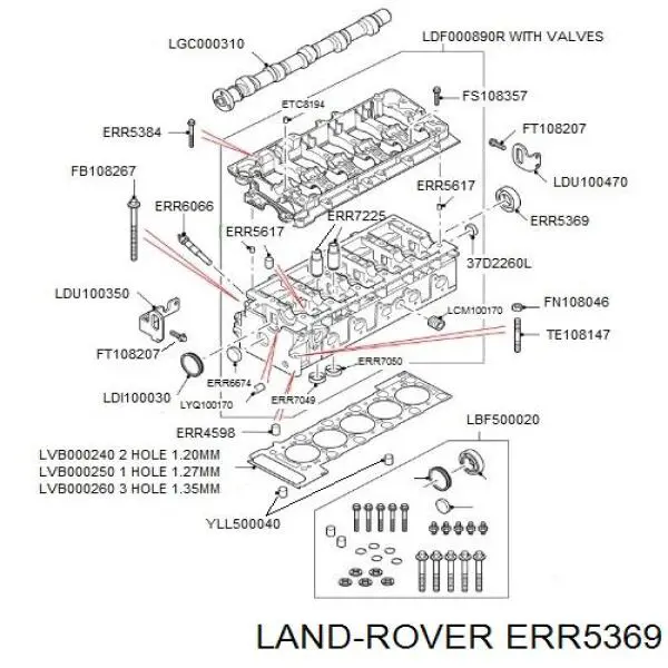 Купить ERR5369 Land Rover Заглушка распредвала