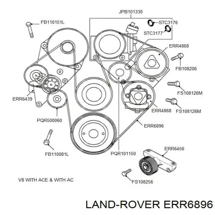 Клиновый ремень Land Rover ERR6896 цена, от 21.54 USD