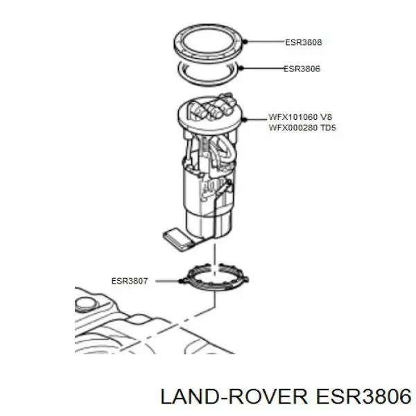 Прокладка датчика уровня топлива /топливного насоса (топливный бак) на Land Rover Range Rover III 