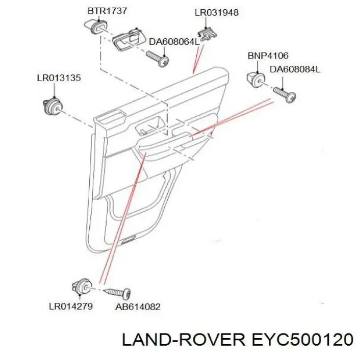 EYC500120 Land Rover cápsula (prendedor de fixação de revestimento da porta)