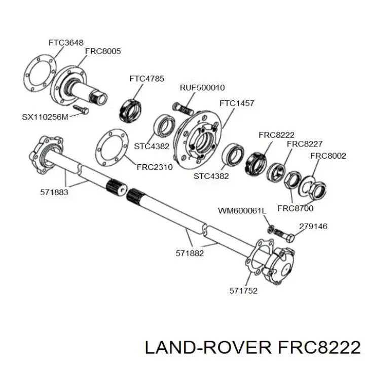FRC8222 Land Rover Сальник задней ступицы, внешний