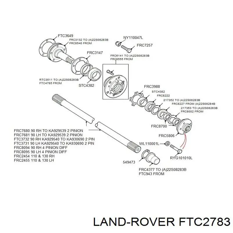 Сальник передней ступицы внутренний FTC2783 Land Rover