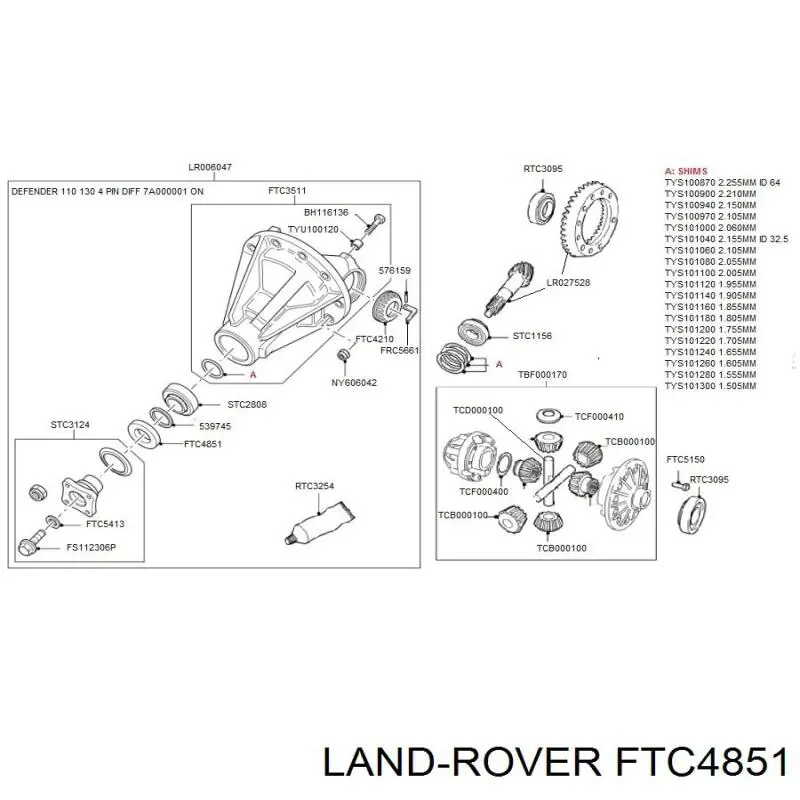 Купить FTC4851 Britpart Сальник редуктора заднего моста