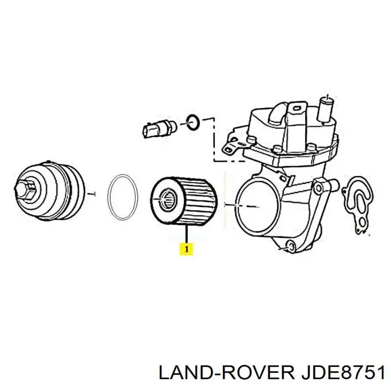 Масляный фильтр JDE8751 Land Rover