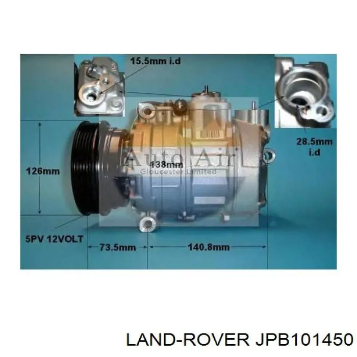 Компрессор системы кондиционирования Land Rover JPB101450 цена, от 278.20 USD