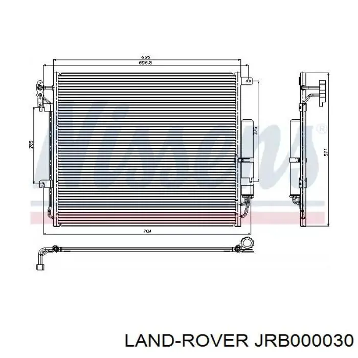 Конденсатор кондиционера Land Rover JRB000030 цена, от 137.80 USD