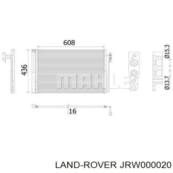 Конденсатор кондиционера Land Rover JRW000020 цена, от 76.32 USD