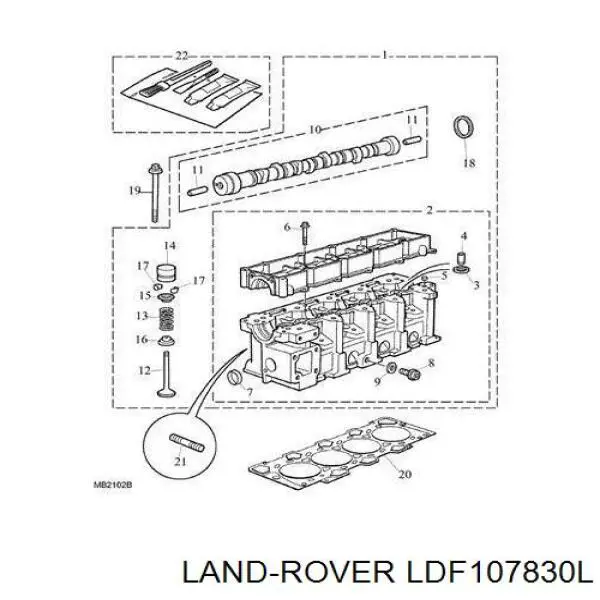 LDF108410 Land Rover cabeça de motor (cbc)