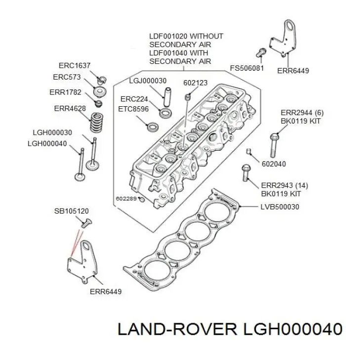 Выпускной клапан LGH000040 Land Rover