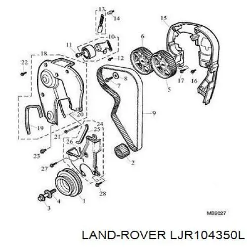Proteção inferior da correia do mecanismo de distribuição de gás para Land Rover Freelander (LN)