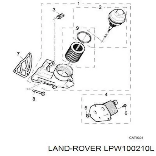 Корпус масляного фильтра Land Rover LPW100210L цена, от 38.01 USD