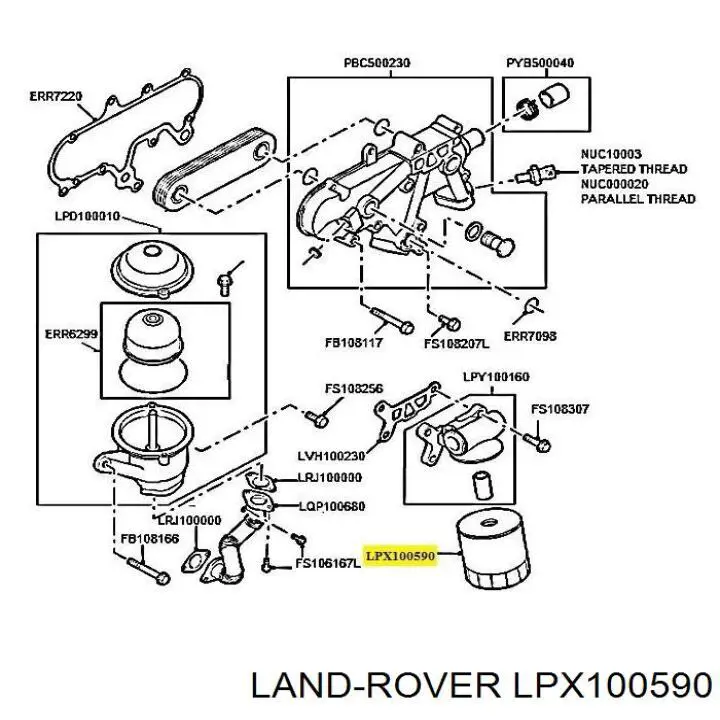 LPX100590 Land Rover масляный фильтр