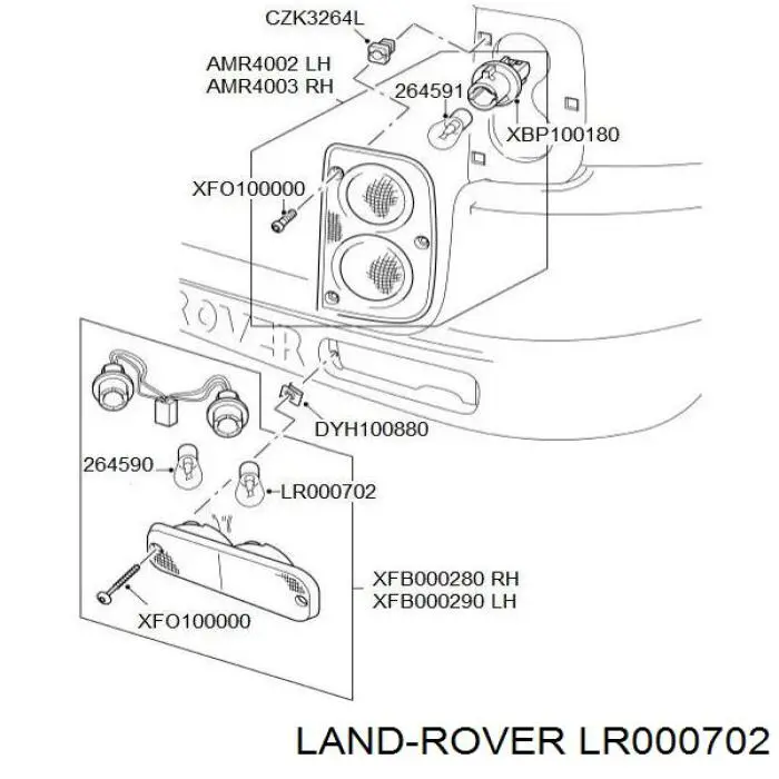 Купить LR000702 Land Rover Лампочка переднего габарита