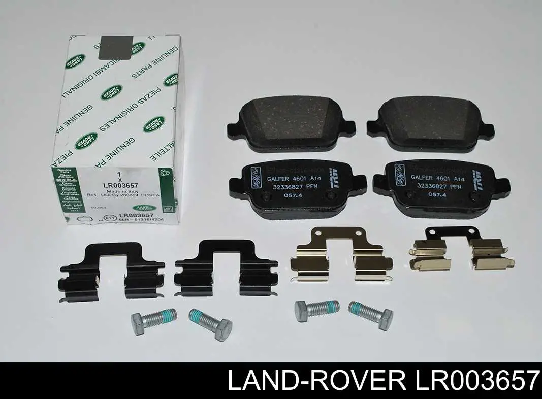 LR003657 Land Rover sapatas do freio traseiras de disco