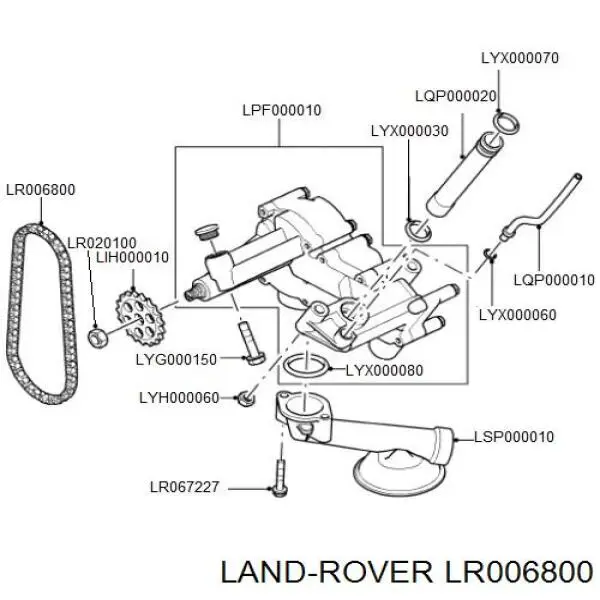 Цепь масляного насоса LR006800 Land Rover