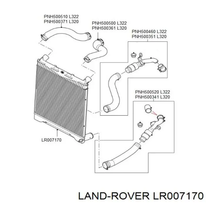 Система охлаждения наддувочного воздуха Land Rover LR007170 цена, от 166.12 USD