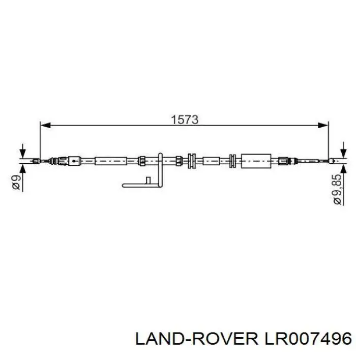 LR007496 Land Rover трос ручного тормоза задний правый