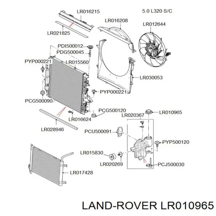 Tapón de expansión de refrigerante/anticongelante LR010965 Land Rover