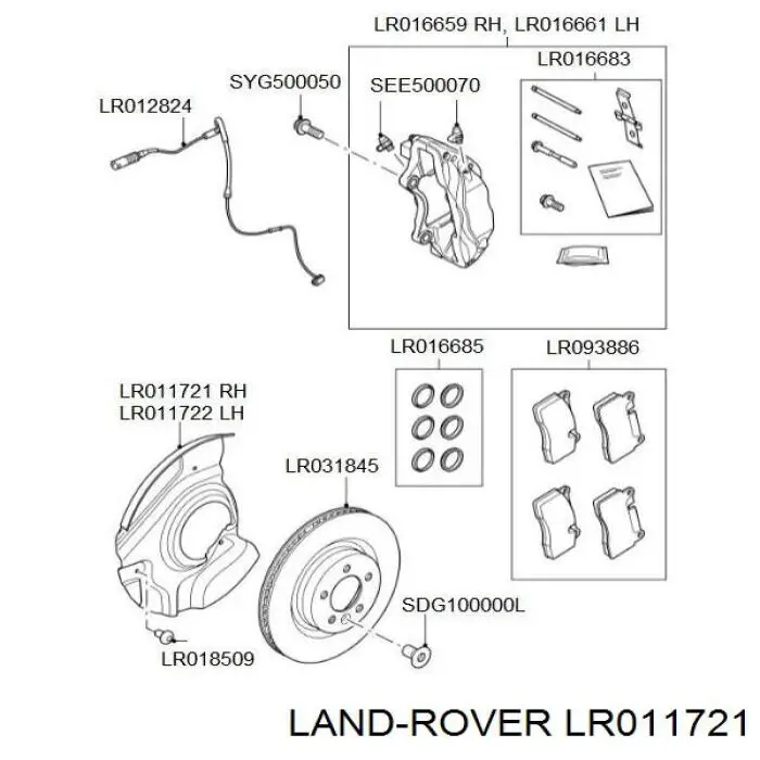 Купить LR011721 Land Rover Защита тормозного диска, переднего, правого