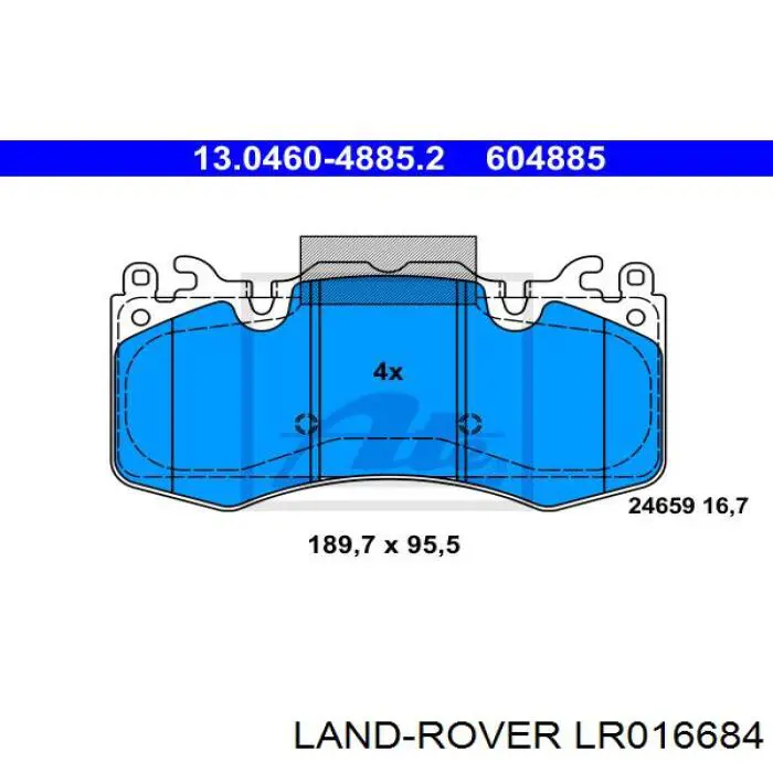 Колодки Land Rover LR016684 цена, от 141.64 USD