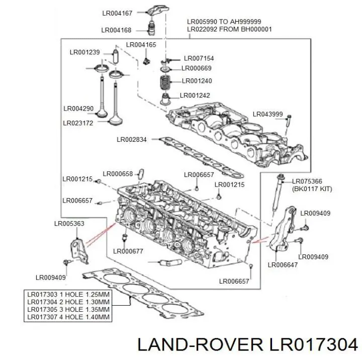 LR017304 Land Rover прокладка гбц