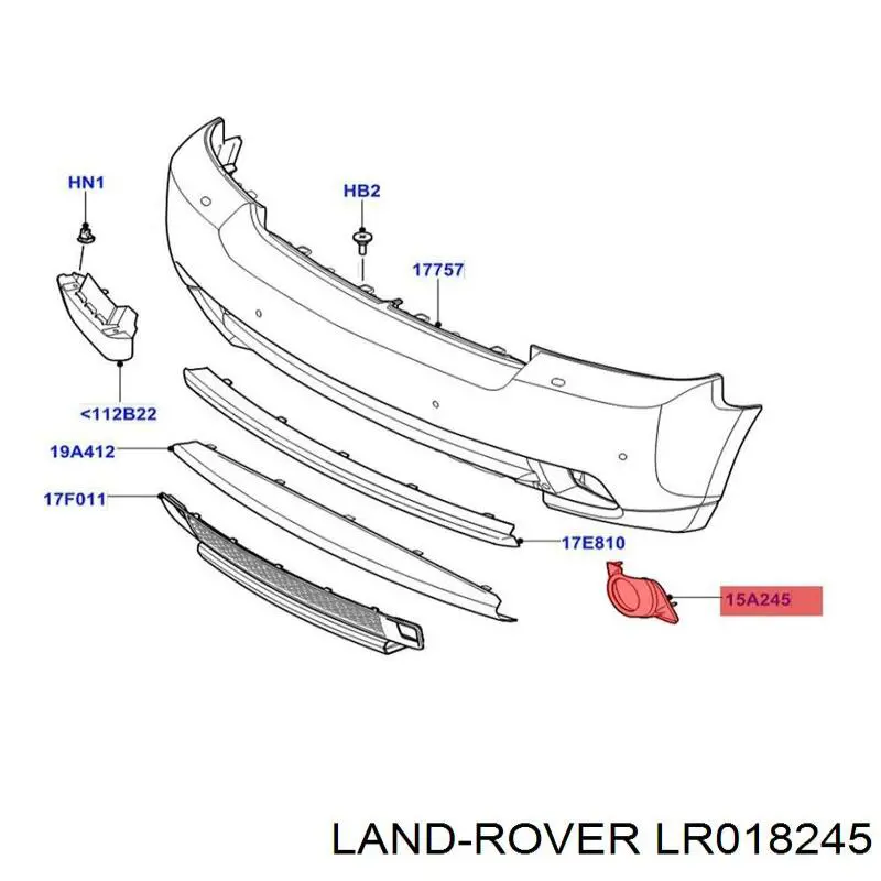 Заглушка ПТФ бампера переднего левая Land Rover LR018245 цена, от 63.35 USD
