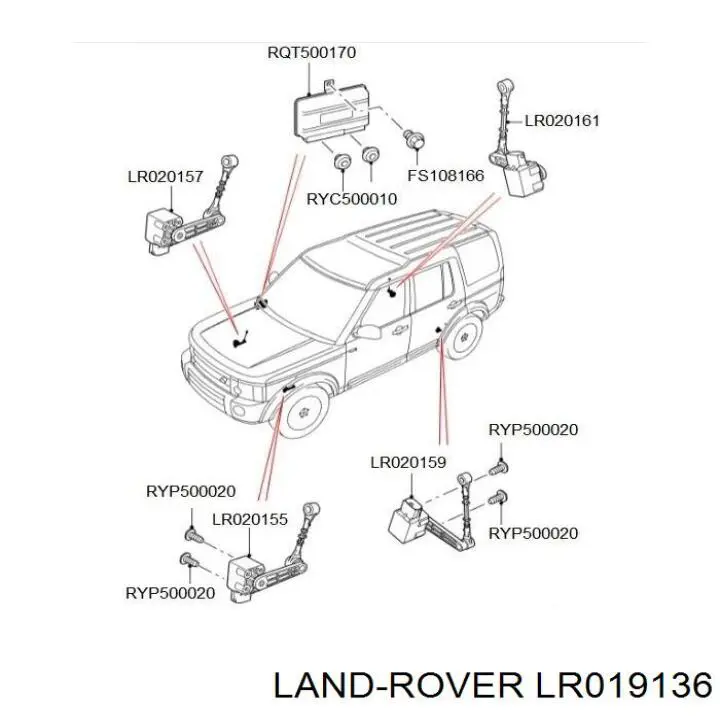 Датчик уровня положения кузова передний правый на Land Rover Discovery III 
