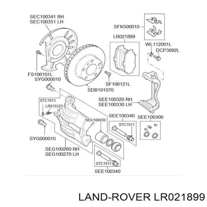 Колодки Land Rover LR021899 цена, от 39.92 USD