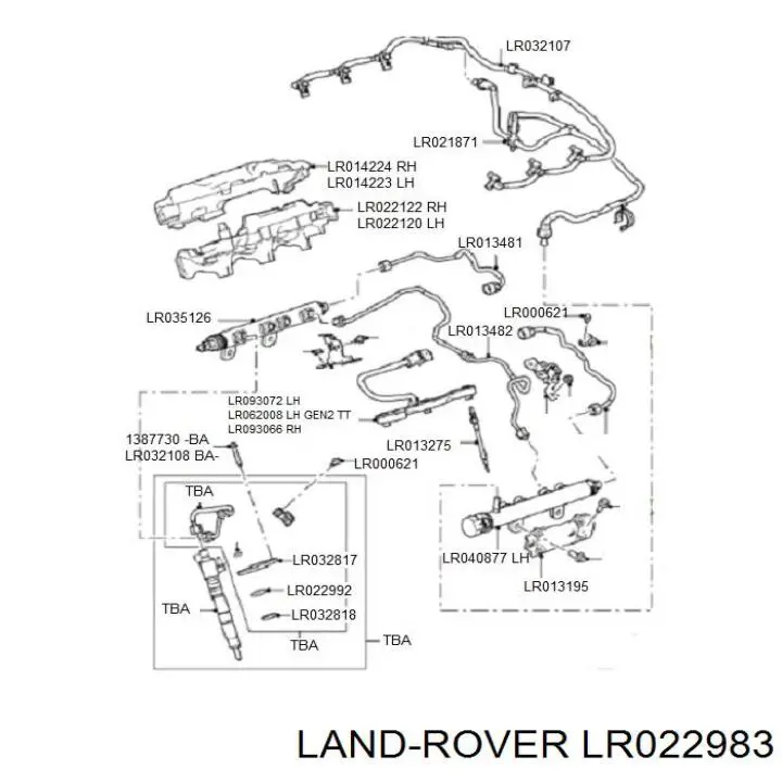 Регулятор давления топлива в топливной рейке на Land Rover Range Rover SPORT I 