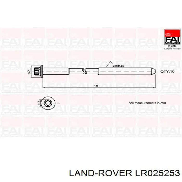 Болт ГБЦ LR025253 Land Rover