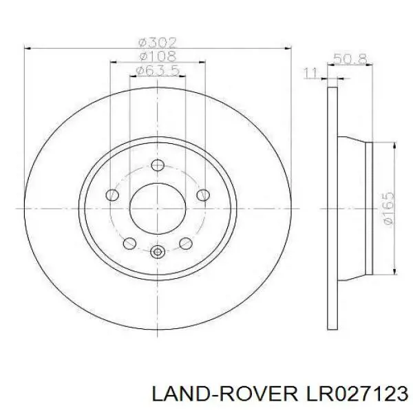 LR027123 Land Rover disco do freio traseiro