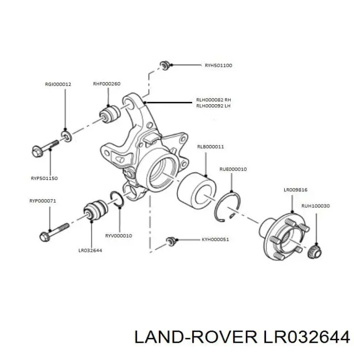 Купить LR032644 Land Rover Сайлентблок цапфы задней
