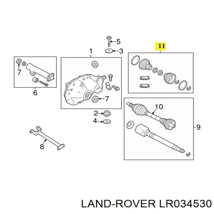 Пыльники шрусов LR034530 Land Rover