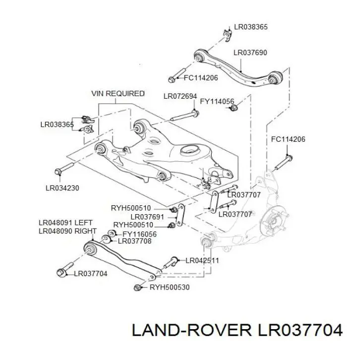 Болт заднего продольного рычага (развальный) Land Rover LR037704 цена, от 21.54 USD