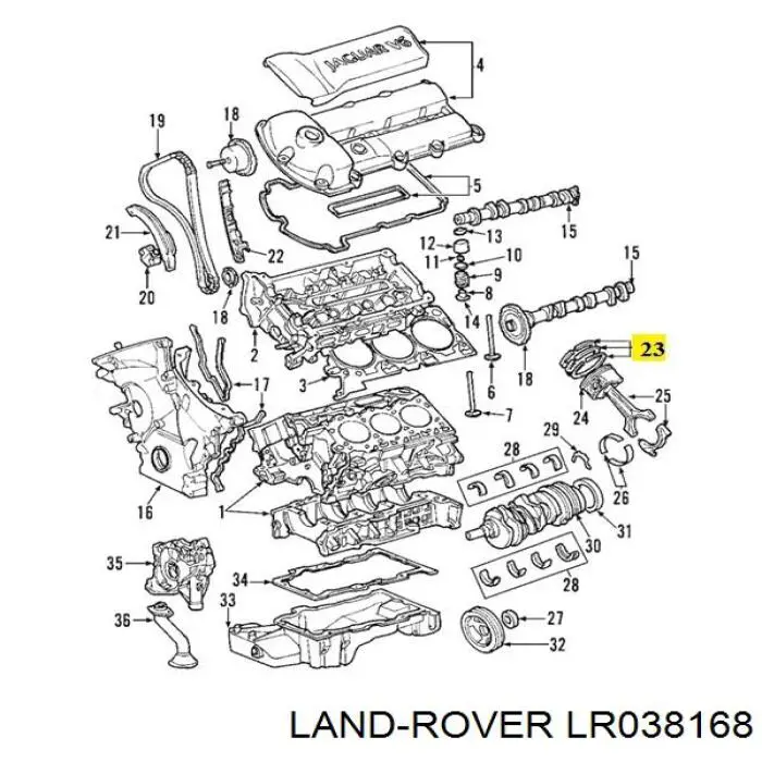 LR038168 Land Rover bloco de cilindros de motor