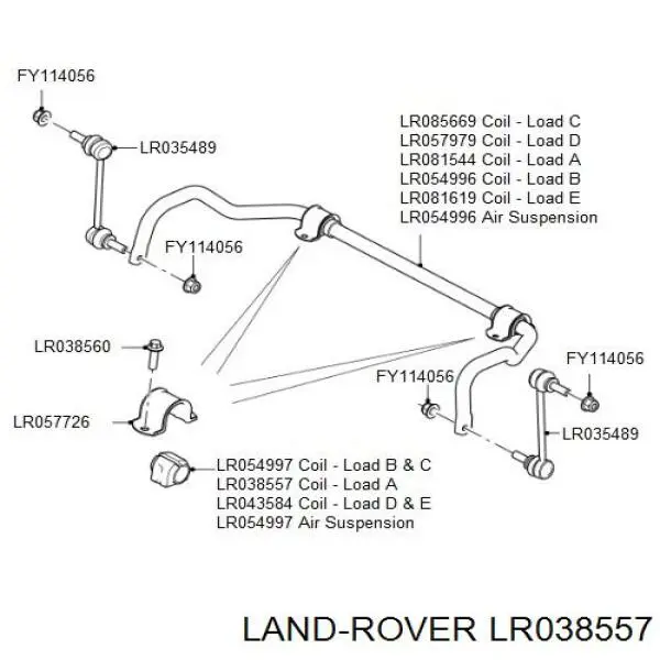 Купить LR038557 Land Rover Втулка стойки переднего стабилизатора