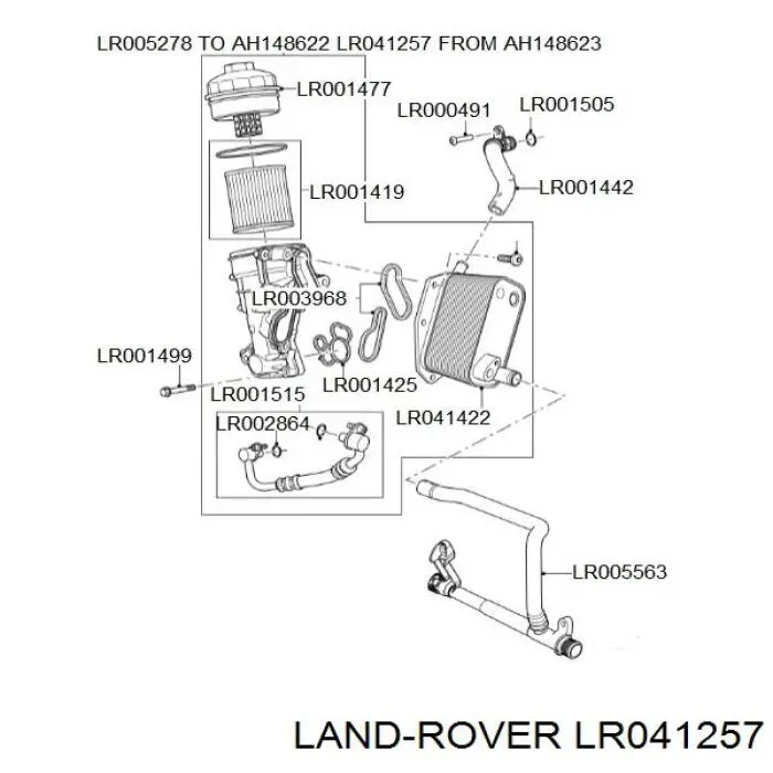 Масляный радиатор АКПП Land Rover LR005278 цена, от 252.76 USD